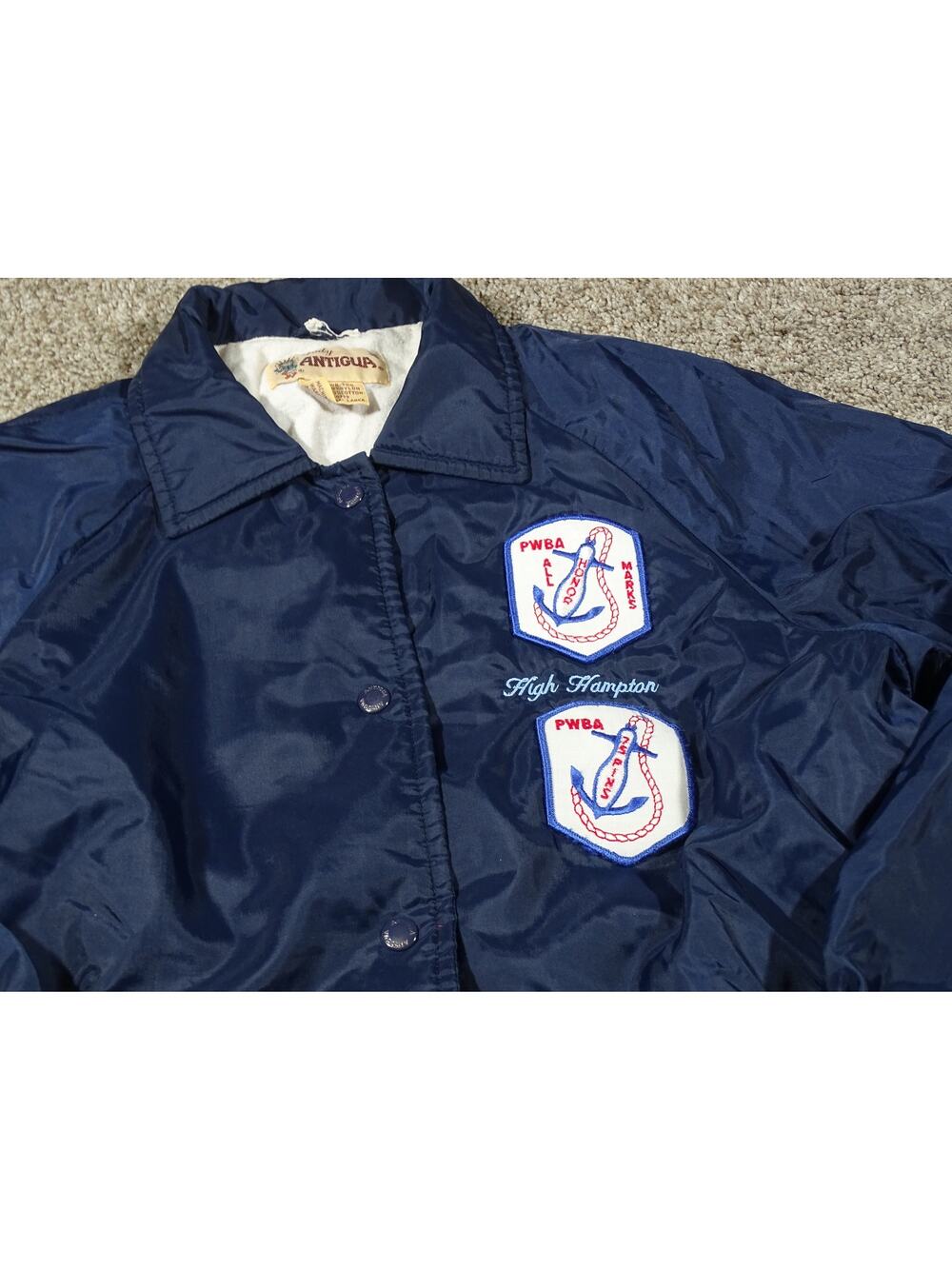 Vintage Lady Antigua High Hampton Bowling Jacket Blue Size 36 Medium
